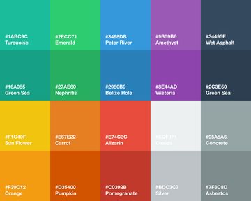 Flat UI Color Palette.