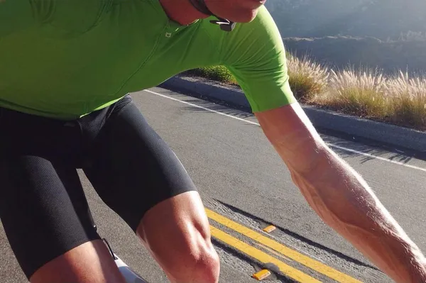 Legendary Strava doper Nicholas Brandt-Sorenson taking a selfie while biking.